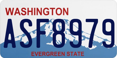 WA license plate ASF8979
