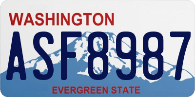 WA license plate ASF8987