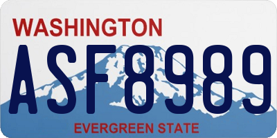 WA license plate ASF8989