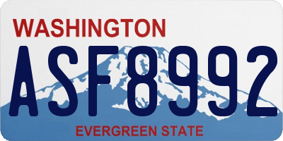 WA license plate ASF8992