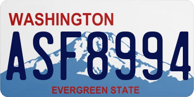 WA license plate ASF8994