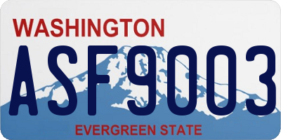 WA license plate ASF9003