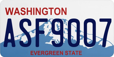 WA license plate ASF9007