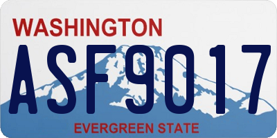 WA license plate ASF9017