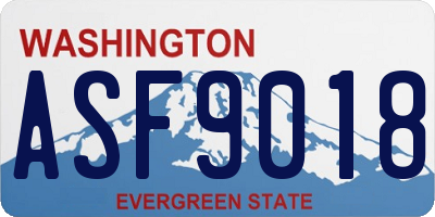 WA license plate ASF9018
