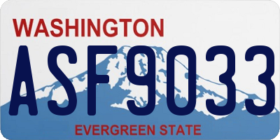 WA license plate ASF9033