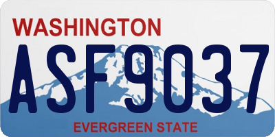 WA license plate ASF9037