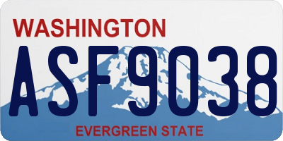 WA license plate ASF9038