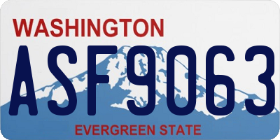WA license plate ASF9063