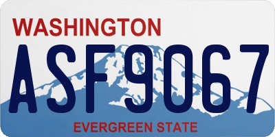 WA license plate ASF9067