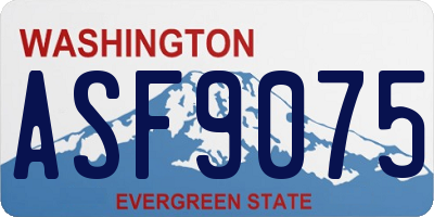 WA license plate ASF9075