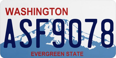 WA license plate ASF9078