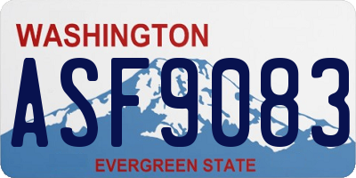 WA license plate ASF9083