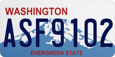 WA license plate ASF9102