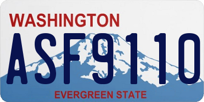 WA license plate ASF9110