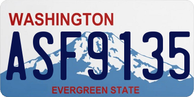 WA license plate ASF9135