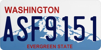 WA license plate ASF9151