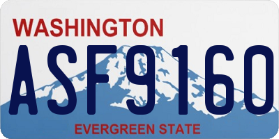 WA license plate ASF9160