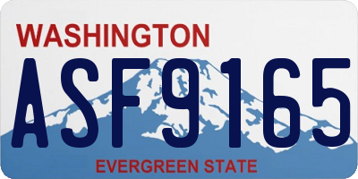 WA license plate ASF9165