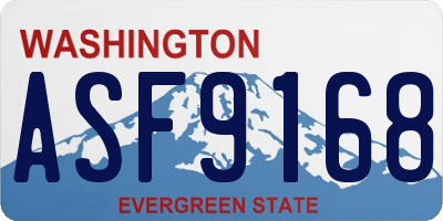 WA license plate ASF9168