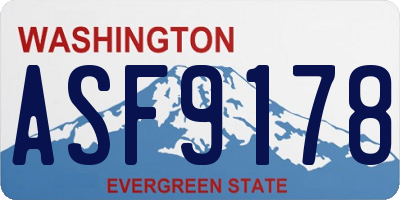 WA license plate ASF9178
