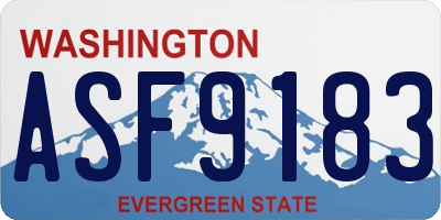 WA license plate ASF9183