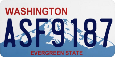WA license plate ASF9187