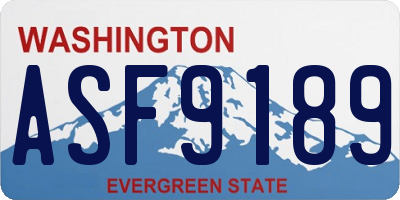 WA license plate ASF9189