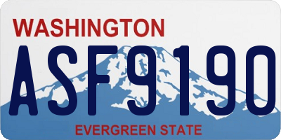 WA license plate ASF9190