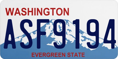WA license plate ASF9194