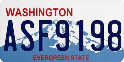 WA license plate ASF9198