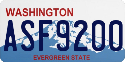 WA license plate ASF9200