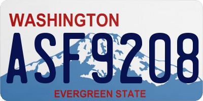 WA license plate ASF9208