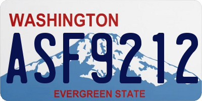 WA license plate ASF9212