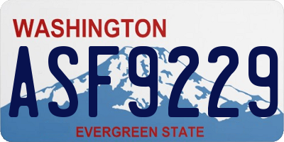 WA license plate ASF9229