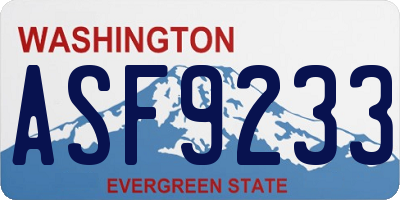 WA license plate ASF9233