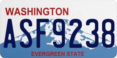 WA license plate ASF9238