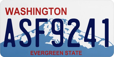 WA license plate ASF9241
