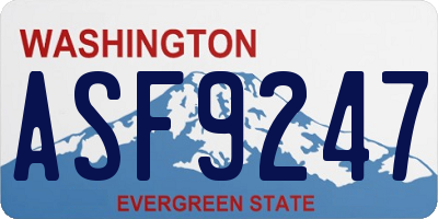 WA license plate ASF9247
