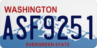 WA license plate ASF9251