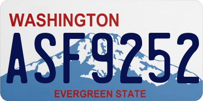 WA license plate ASF9252