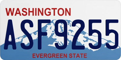 WA license plate ASF9255