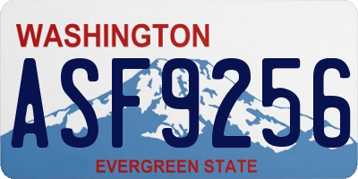WA license plate ASF9256