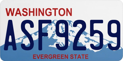WA license plate ASF9259