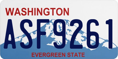 WA license plate ASF9261