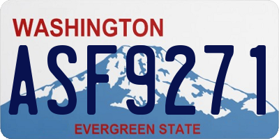 WA license plate ASF9271