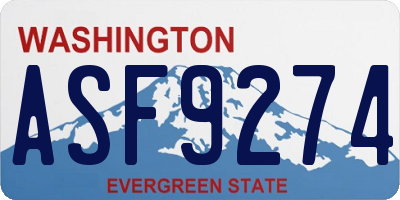 WA license plate ASF9274