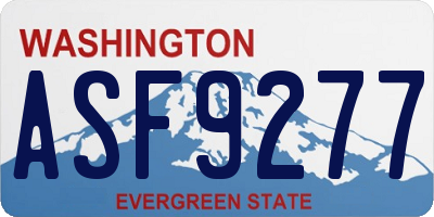 WA license plate ASF9277