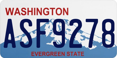 WA license plate ASF9278