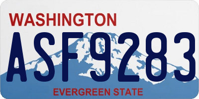 WA license plate ASF9283